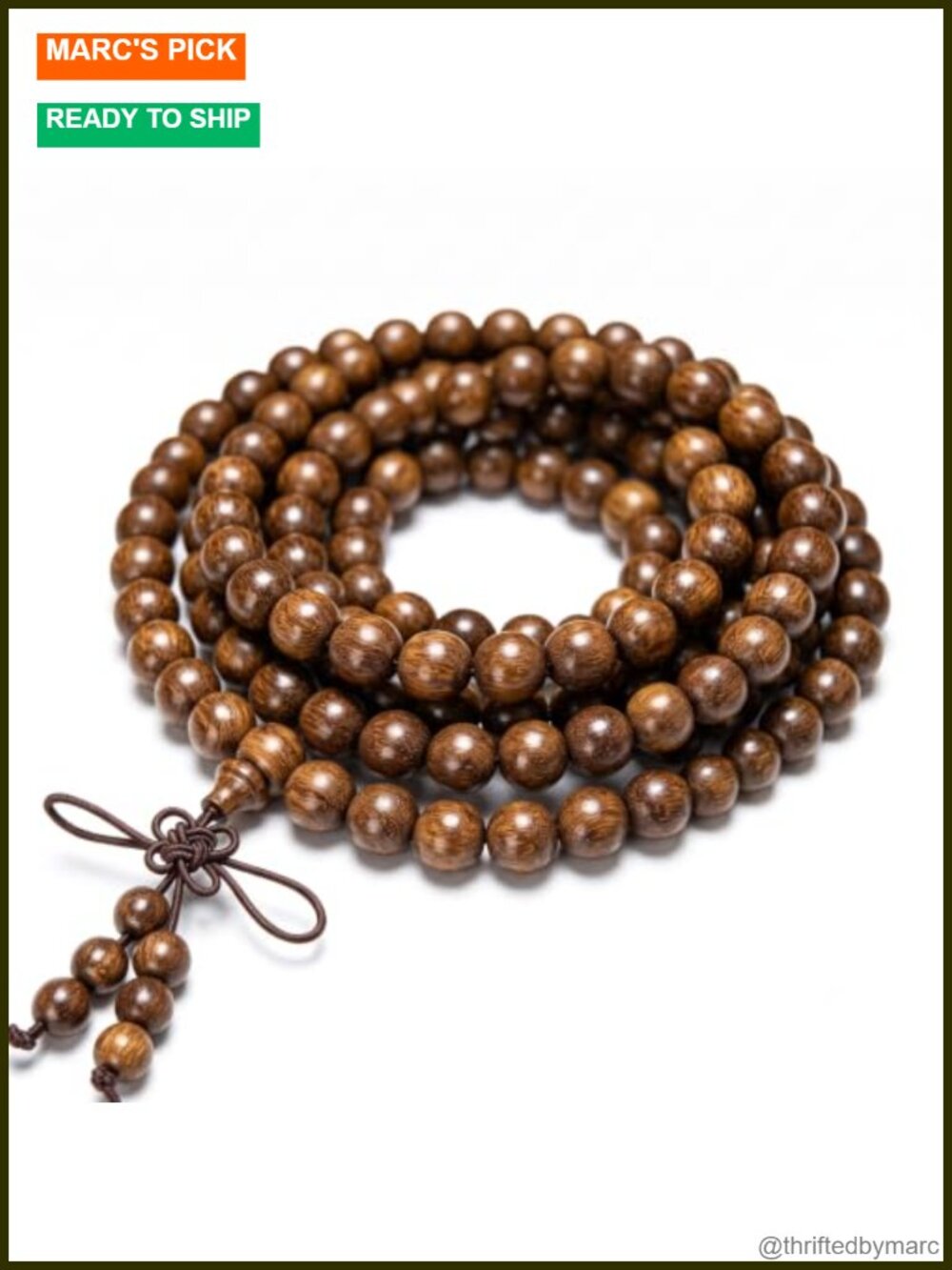 108 Mala Beads Bracelet Necklace 8mm Natural Sandalwood Wrap